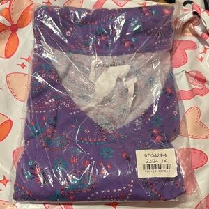 Woman Within Purple Floral V-Neck Blouse